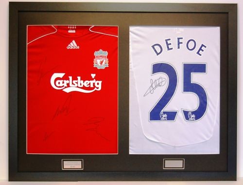 READY MADE FRAME FOR 2 SIGNED SHIRTS WITH FRONT MOUNT